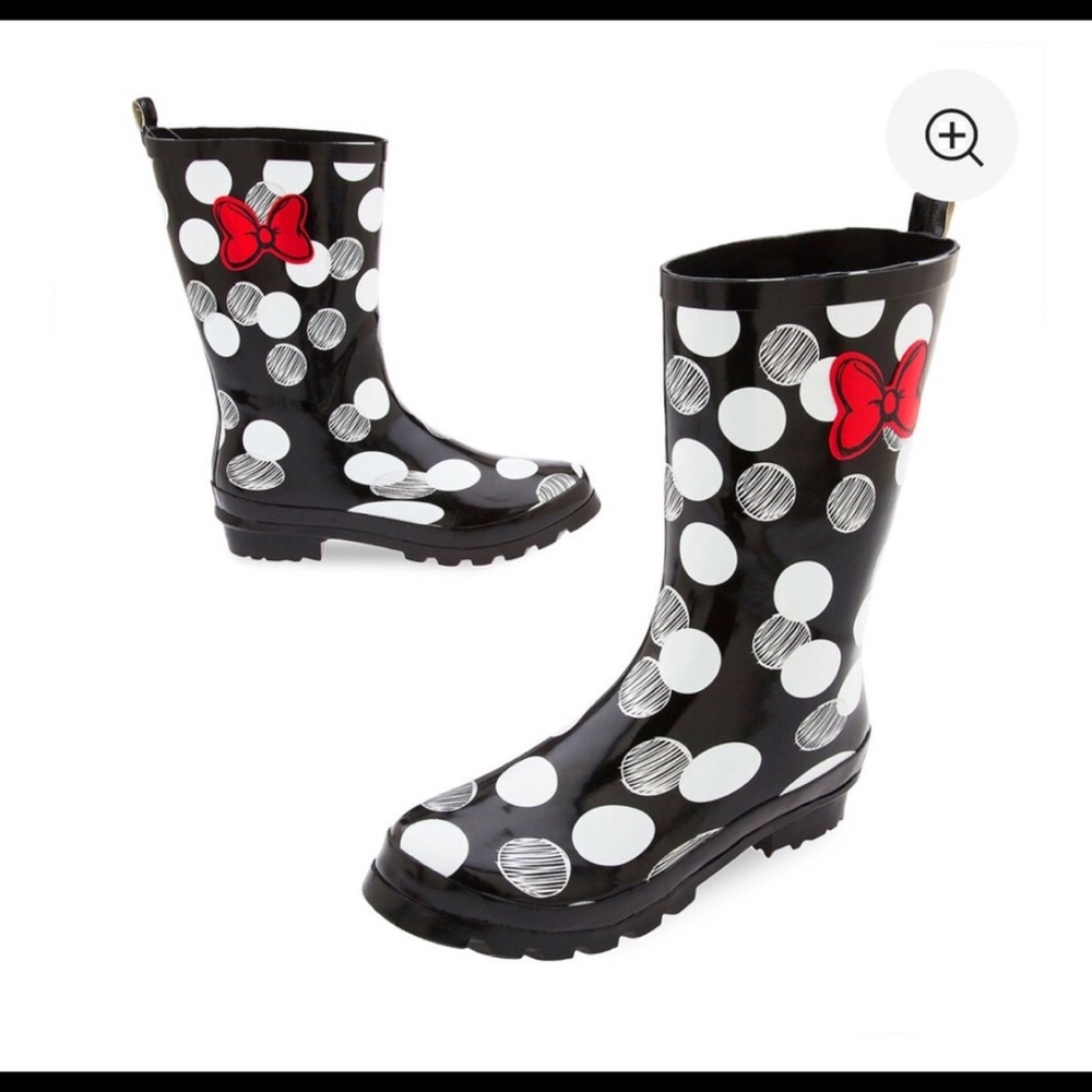 Minnie Mouse Rain Boots Size 8 NWT